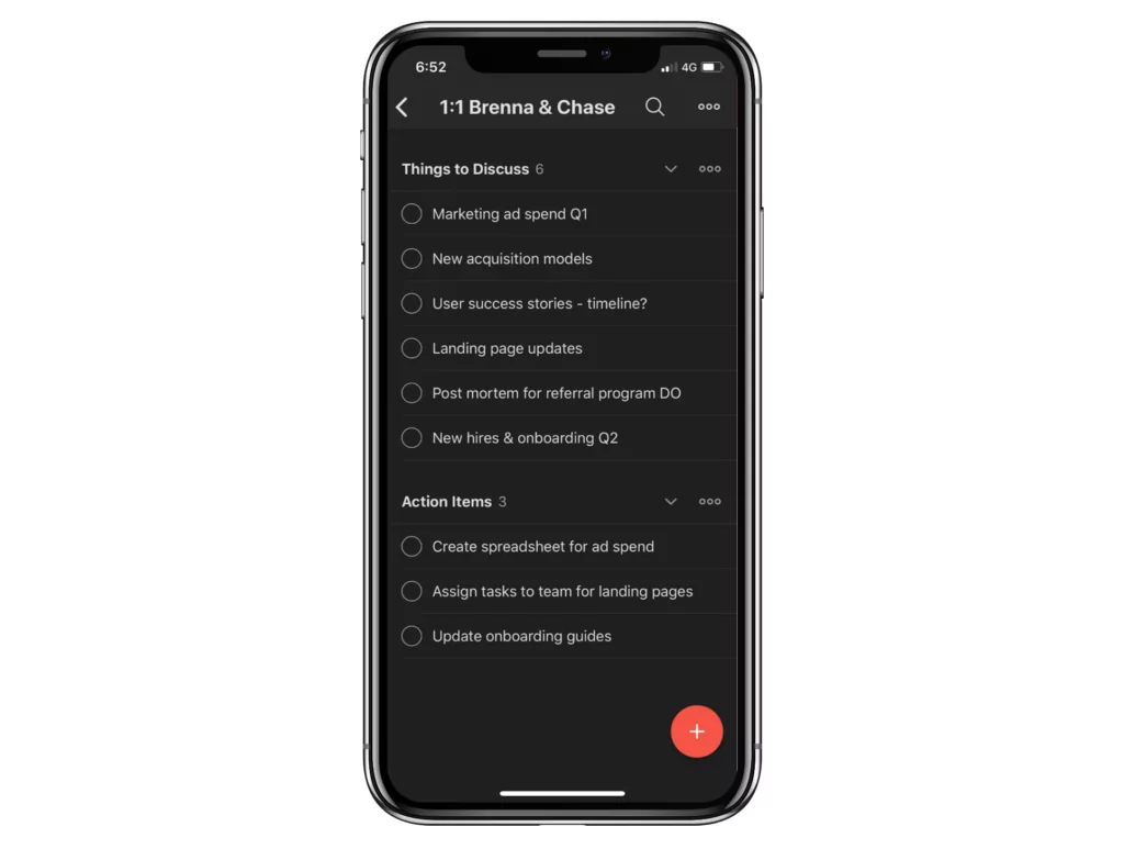 Todoist Meeting Agenda